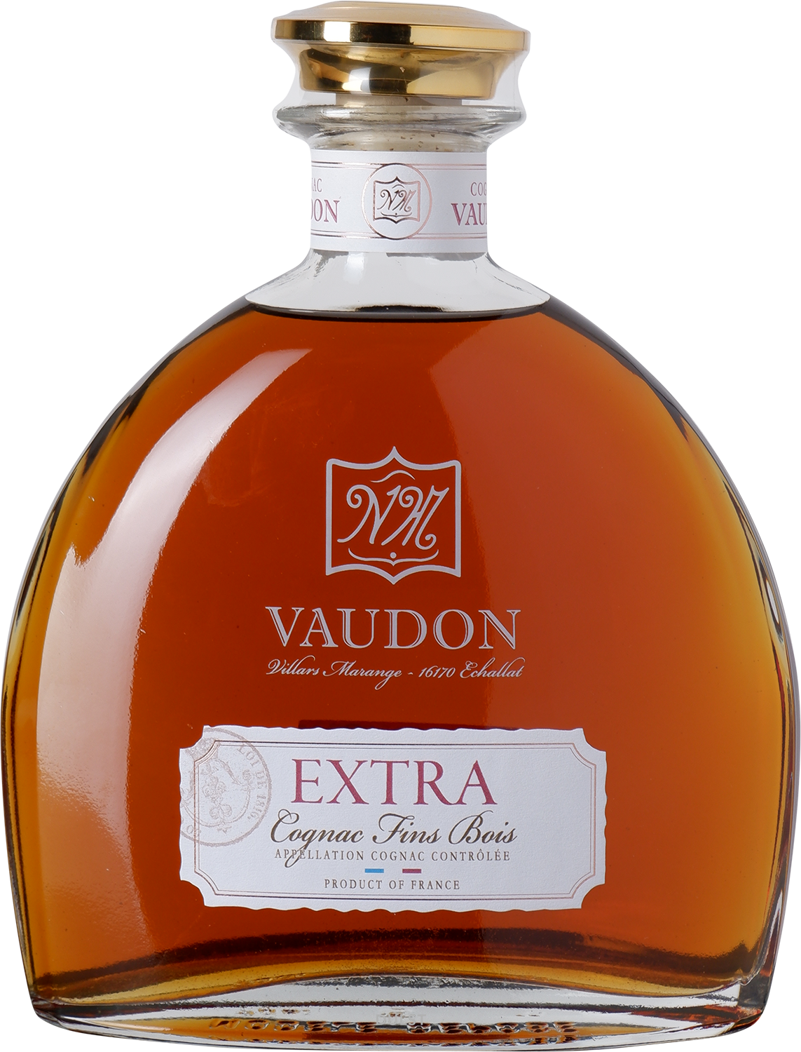 Cognac Vaudon - Extra 40 y Old - 44% Cognac Fins Bois Carafe with giftbox